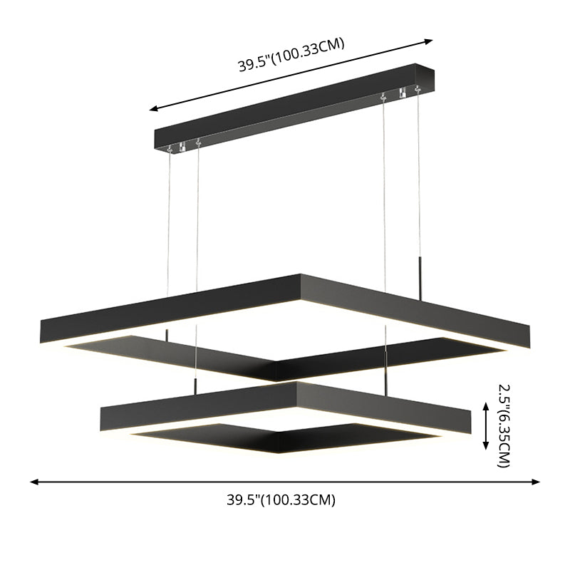 Luz de luz colgante cuadrada luces colgantes de metal modernas