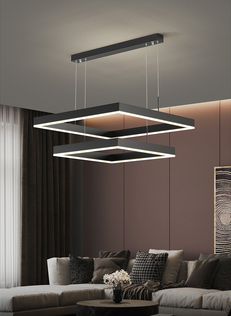 Luz de luz colgante cuadrada luces colgantes de metal modernas