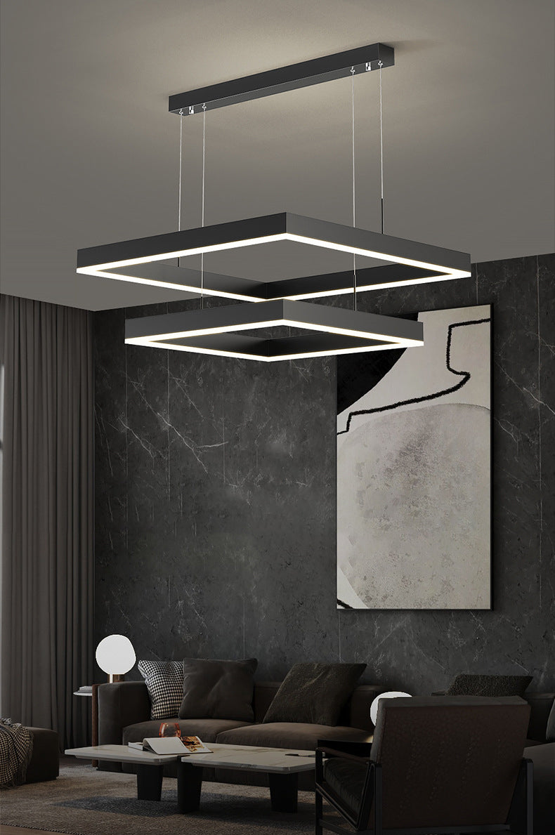 Luz de luz colgante cuadrada luces colgantes de metal modernas