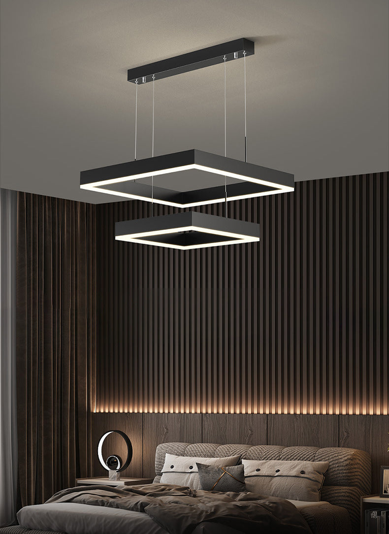 Luz de luz colgante cuadrada luces colgantes de metal modernas