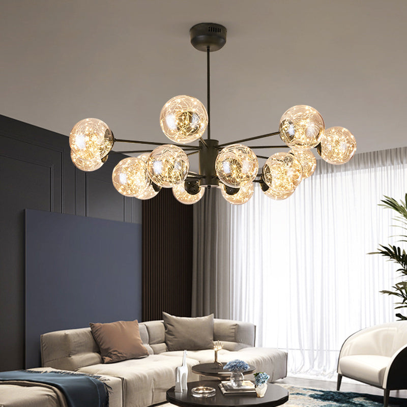 Stile di semplicità Nordic Orb vetro lampadario LED LED LIGHT SCARICA ALIMENTAZIONE MOLECOLA PENSI