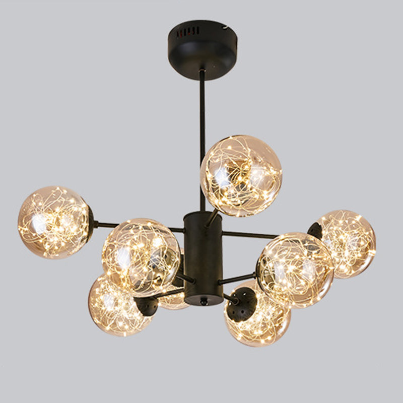 Stile di semplicità Nordic Orb vetro lampadario LED LED LIGHT SCARICA ALIMENTAZIONE MOLECOLA PENSI