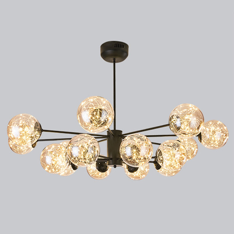 Stile di semplicità Nordic Orb vetro lampadario LED LED LIGHT SCARICA ALIMENTAZIONE MOLECOLA PENSI