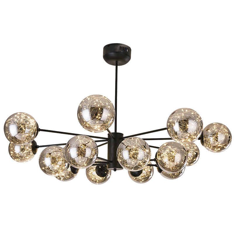 Stile di semplicità Nordic Orb vetro lampadario LED LED LIGHT SCARICA ALIMENTAZIONE MOLECOLA PENSI
