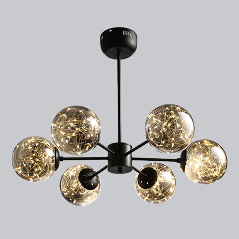Stile di semplicità Nordic Orb vetro lampadario LED LED LIGHT SCARICA ALIMENTAZIONE MOLECOLA PENSI