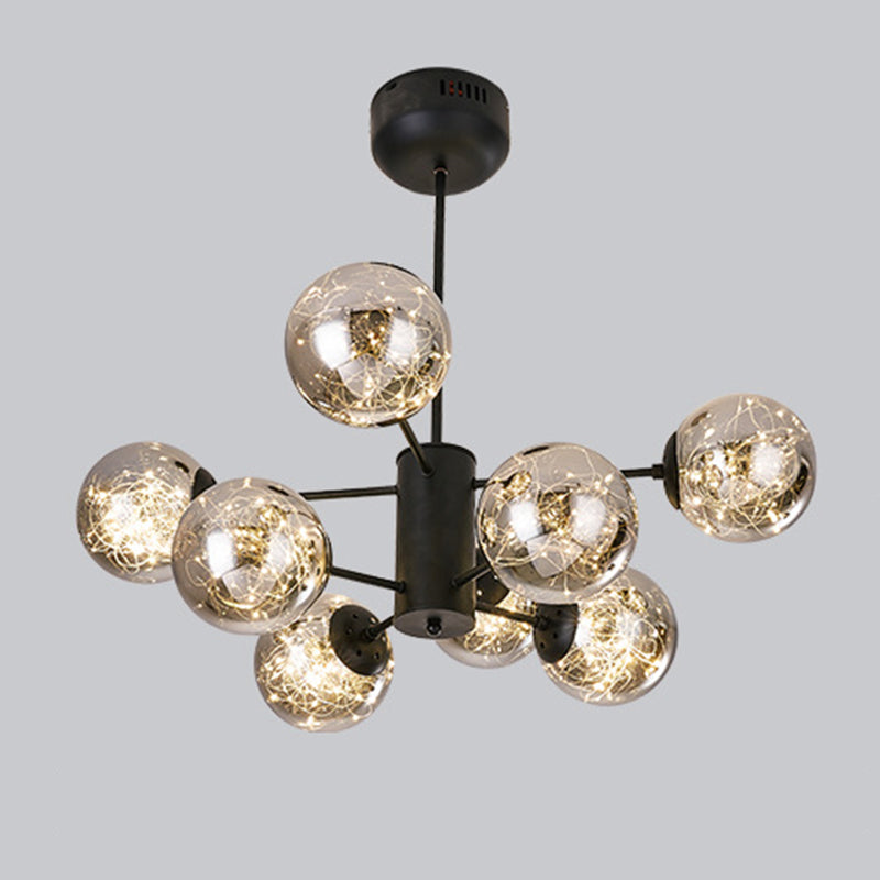 Stile di semplicità Nordic Orb vetro lampadario LED LED LIGHT SCARICA ALIMENTAZIONE MOLECOLA PENSI