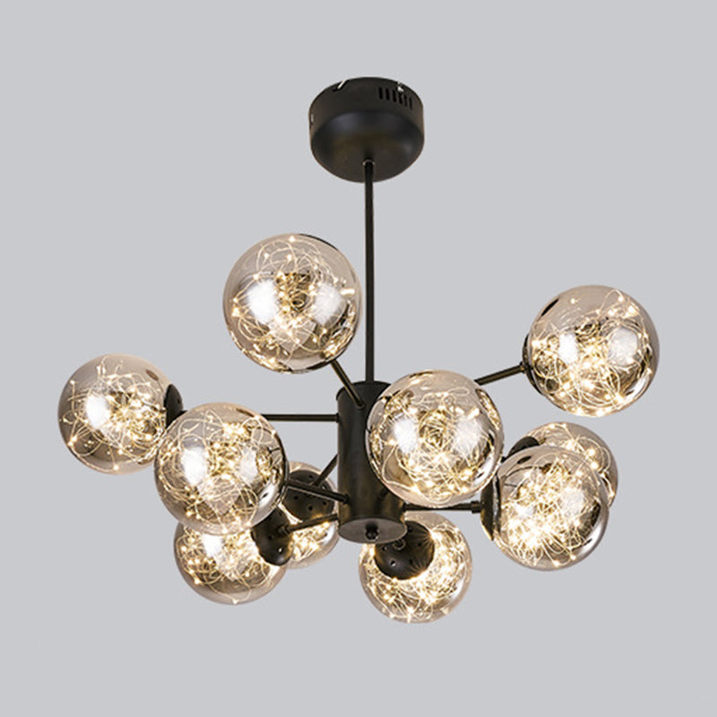 Stile di semplicità Nordic Orb vetro lampadario LED LED LIGHT SCARICA ALIMENTAZIONE MOLECOLA PENSI