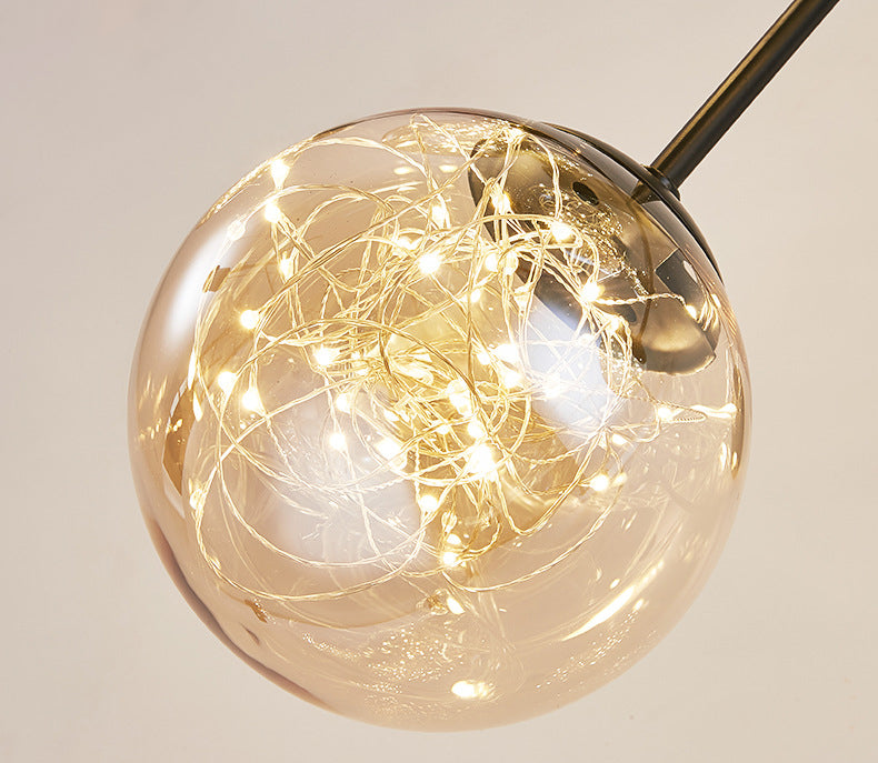 Stile di semplicità Nordic Orb vetro lampadario LED LED LIGHT SCARICA ALIMENTAZIONE MOLECOLA PENSI