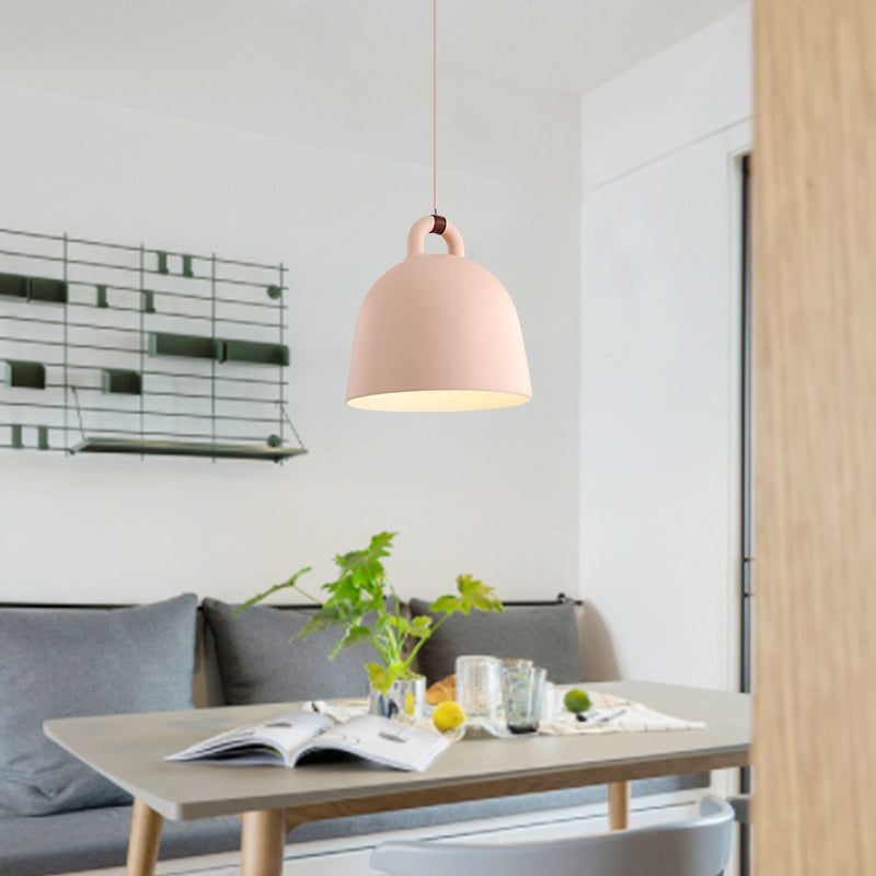 Resina de macarrones de estilo nórdico lámpara colgante de hojas de mano con forma de accesorio de iluminación de suspensión de 1 luces para dormitorio