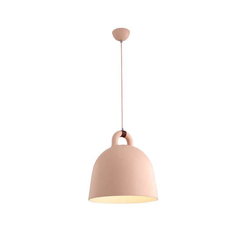 Nordic Style Macaroon Resin Hanging Light Hand-ringed Bells Shaped 1-light Suspension Lighting Fixture for Bedroom
