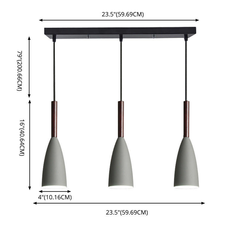 Ultra-moderne sich verjüngte Anhänger-Beleuchtungskörper metallische Hanglampe mit Hangschnur für das Restaurant
