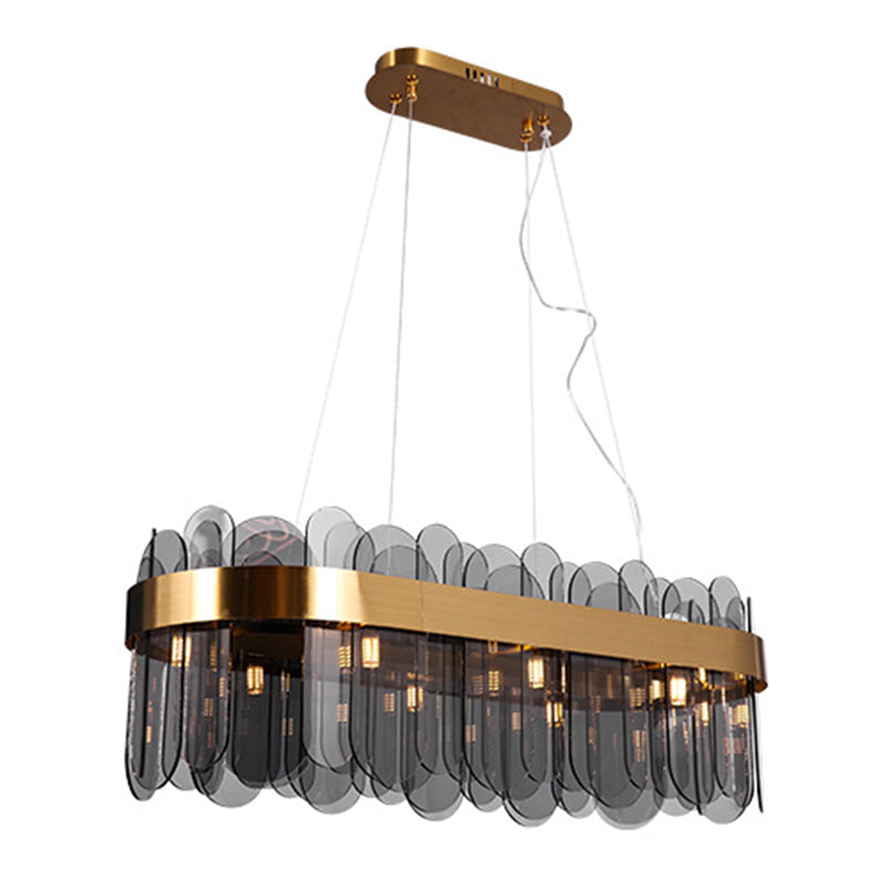 31.5" Length Nordic Style Island Light Simplicity Glass Lighting Fixture for Dining Room