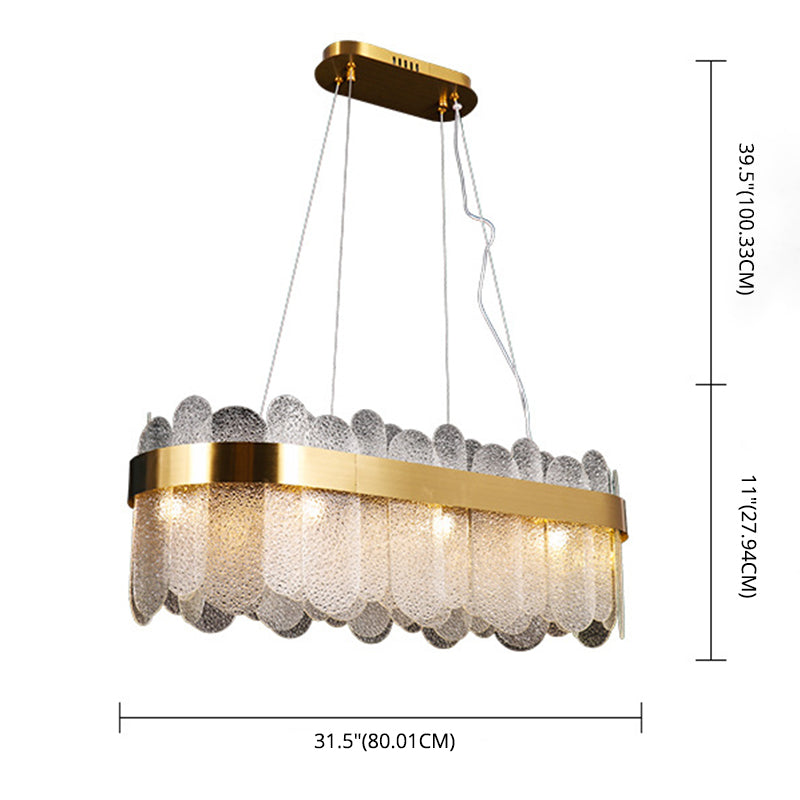 31.5" Length Nordic Style Island Light Simplicity Glass Lighting Fixture for Dining Room