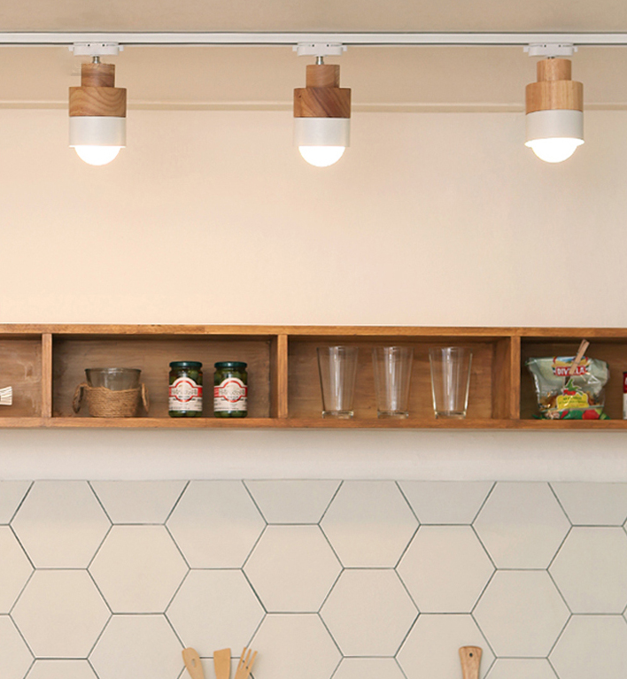 Iluminación LED sobre riel de estilo japonés, luz semiempotrada cilíndrica de madera maciza para el hogar, sala de estar y tienda de ropa, tienda comercial