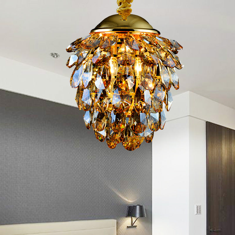 Pinecone Crystal Techo Coste Luz Modern Style 2 Luces Black/Gold Chandelier