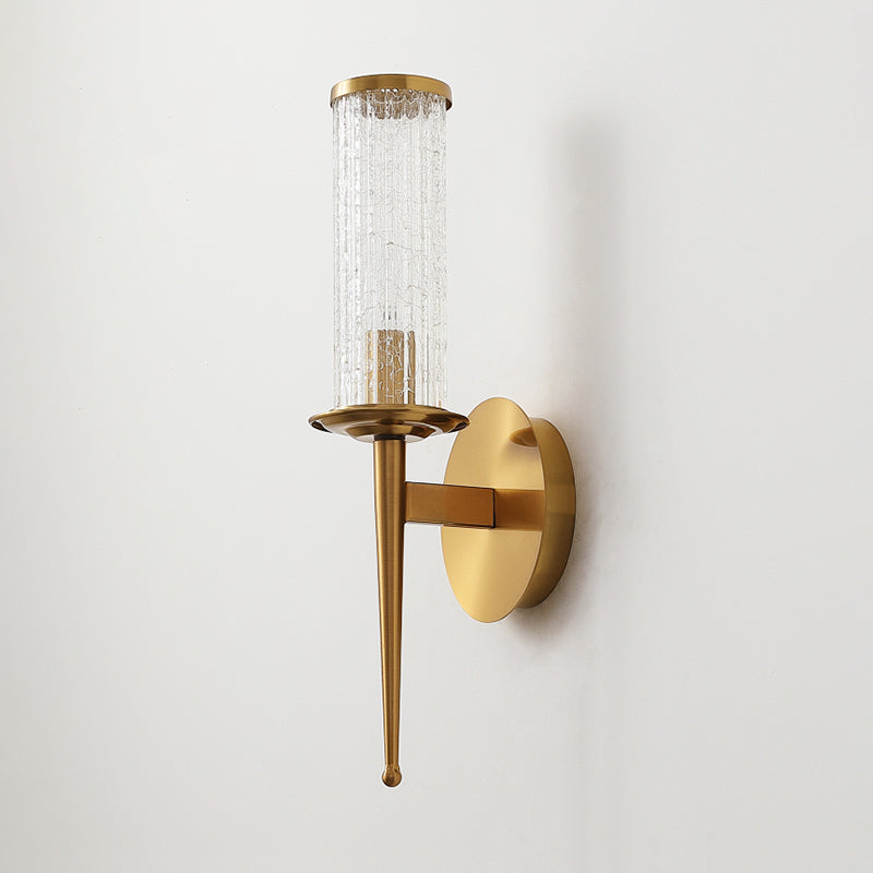 Brass Finish Wall Mounted Lamp, Single Light Design with Brass Finish for Hallway