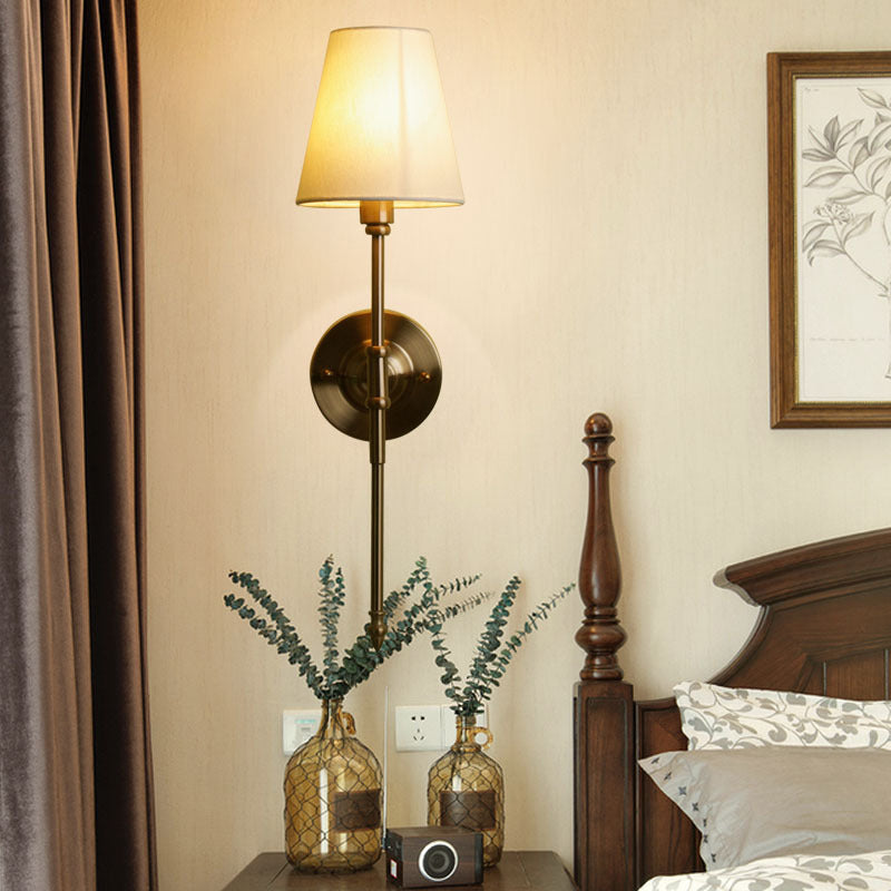 Classic 1 Light Wall Mounted Lamp, Wallchiere Design with Empire Shaped Textile Shade