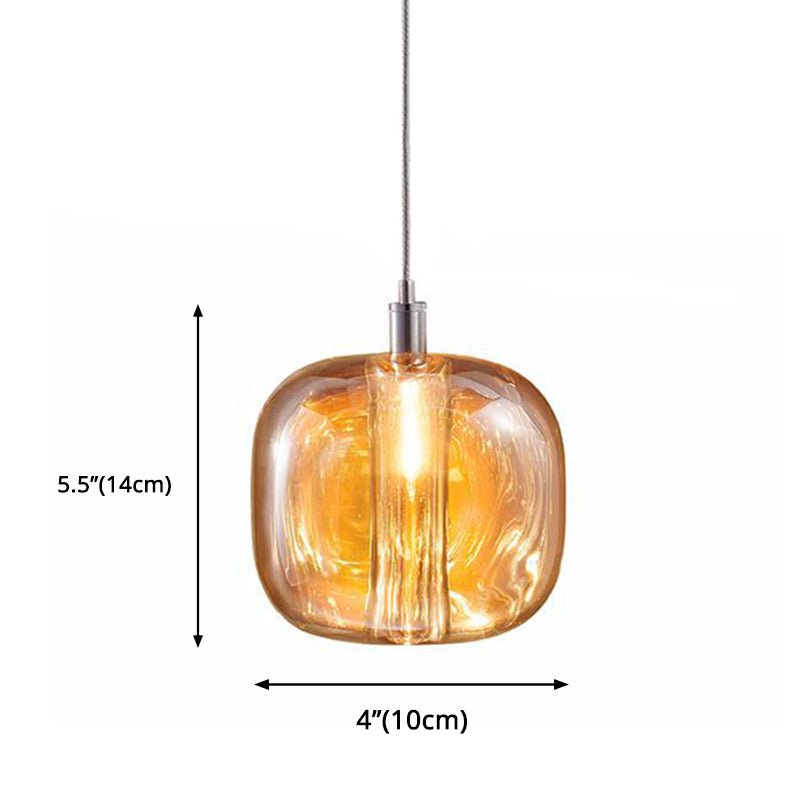 1-Light Modern Unique Geometric Pendant Lighting with Glass Shade
