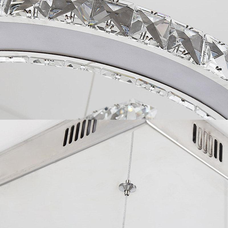 Doppia sospensione a sospensione a sospensione minimalista k9 lampadario a led cromo cristal