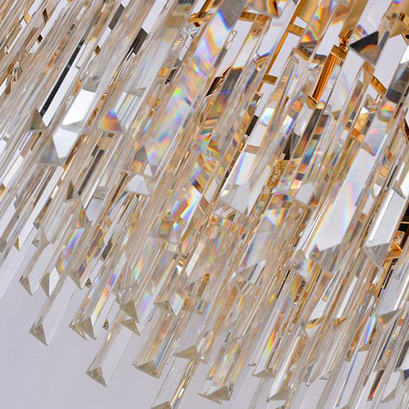 Lámpara de araña de nivel de niveles Moderny Crystal 8 Cabezas Amber Colgante Luz para sala de estar para sala de estar