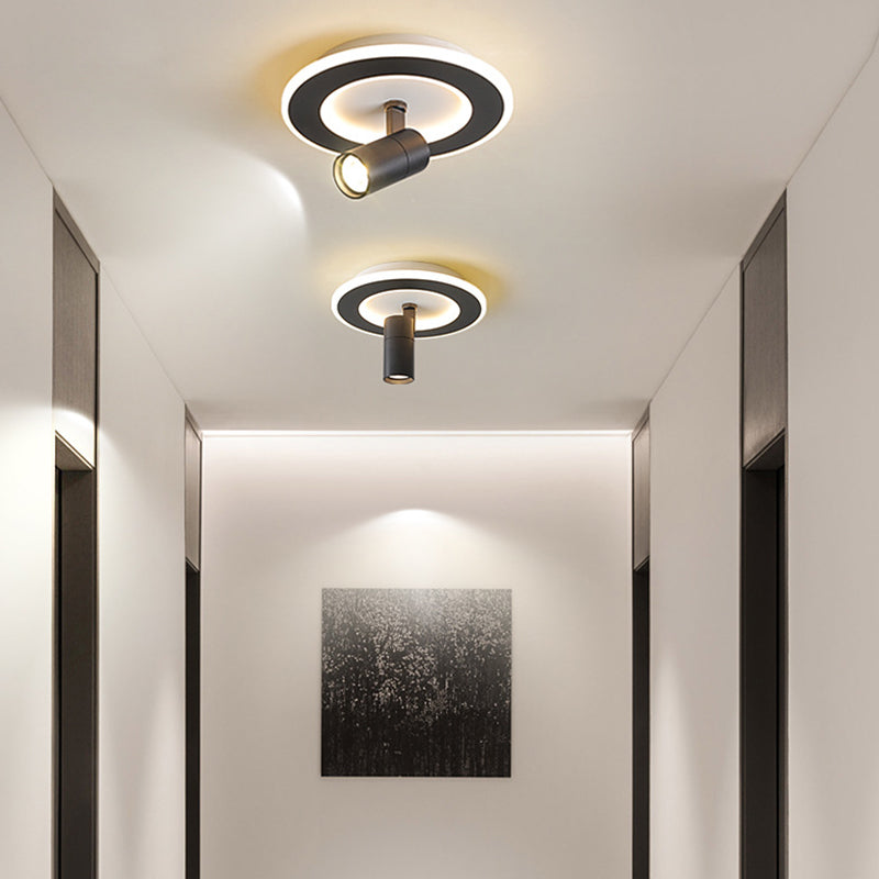 1-licht ijzeren led semi-plafondlicht in moderne creatieve stijl acrylspoeling voor mantelkamer