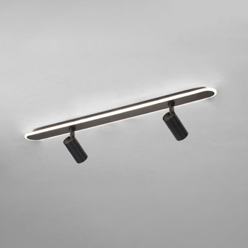 Oblong Acrylic Shade LED Ceiling Light in Modern Simplicity Metal Lamp Semi Flush Mount for Commercial Place