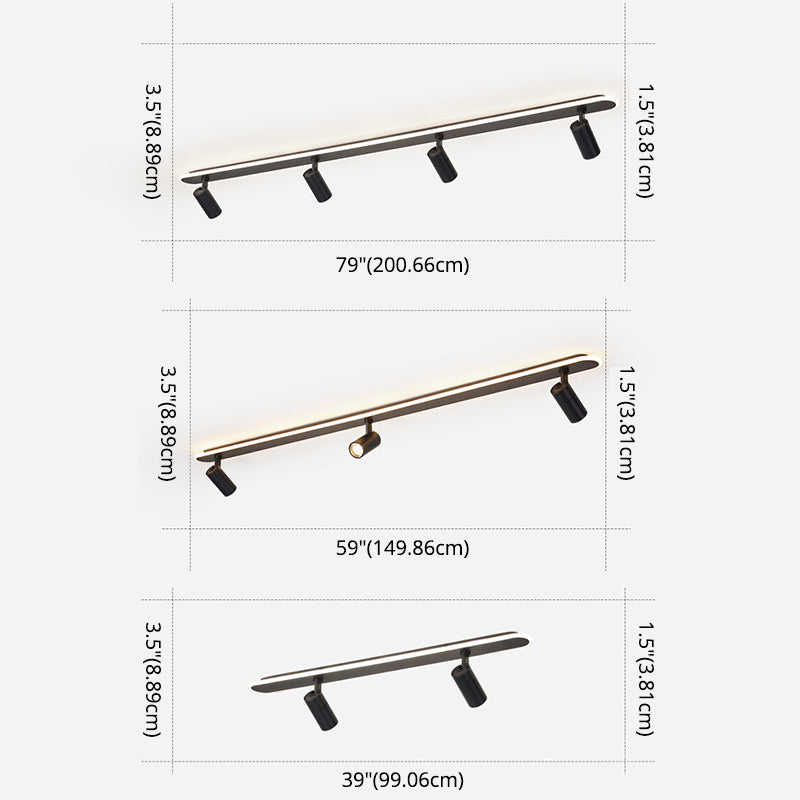 Oblong Acrylic Shade LED Ceiling Light in Modern Simplicity Metal Lamp Semi Flush Mount for Commercial Place