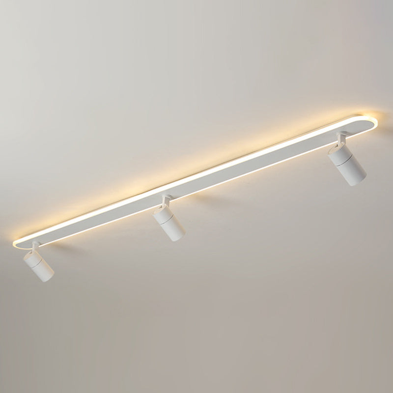Oblong Acrylic Shade LED Ceiling Light in Modern Simplicity Metal Lamp Semi Flush Mount for Commercial Place