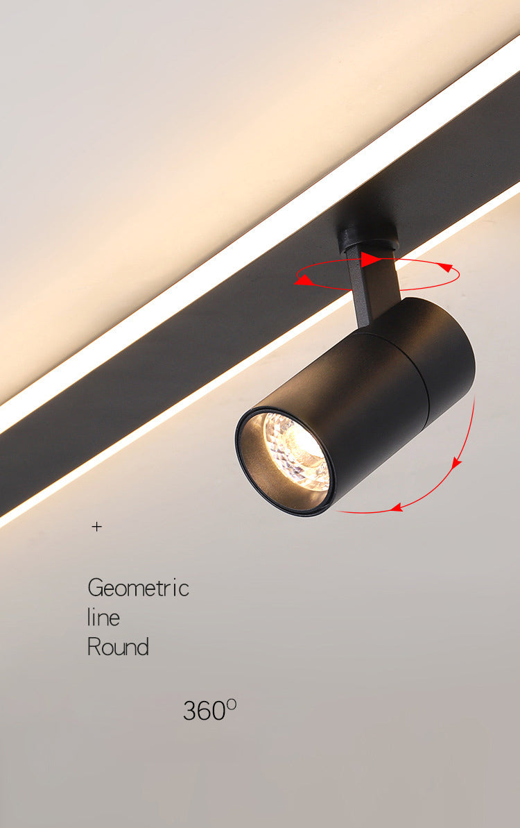Oblong Acrylic Shade LED Ceiling Light in Modern Simplicity Metal Lamp Semi Flush Mount for Commercial Place