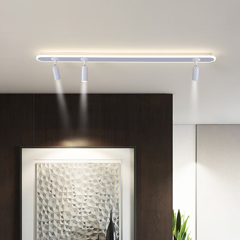 El semi - integrado LED de barra ovalada está instalado en la lámpara de pantalla de acrílico interior de la lámpara de aluminio creativa moderna.