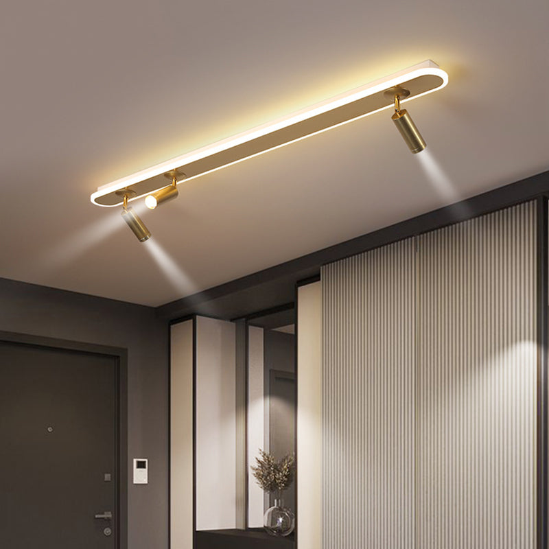 El semi - integrado LED de barra ovalada está instalado en la lámpara de pantalla de acrílico interior de la lámpara de aluminio creativa moderna.