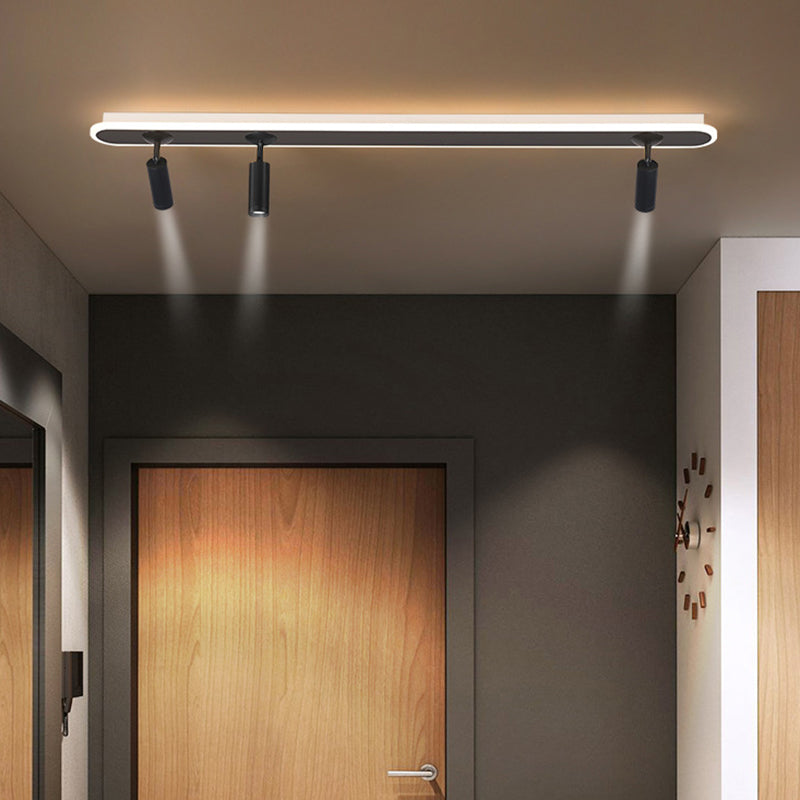 El semi - integrado LED de barra ovalada está instalado en la lámpara de pantalla de acrílico interior de la lámpara de aluminio creativa moderna.
