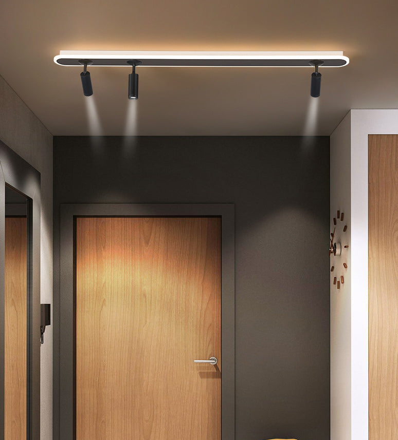 El semi - integrado LED de barra ovalada está instalado en la lámpara de pantalla de acrílico interior de la lámpara de aluminio creativa moderna.