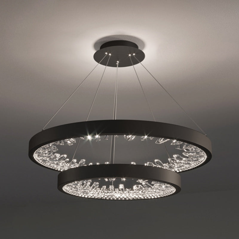 Ultra-modern Simplicity Orbicular LED Chandelier Lamp Crystal Suspension Pendant Light for Restaurant