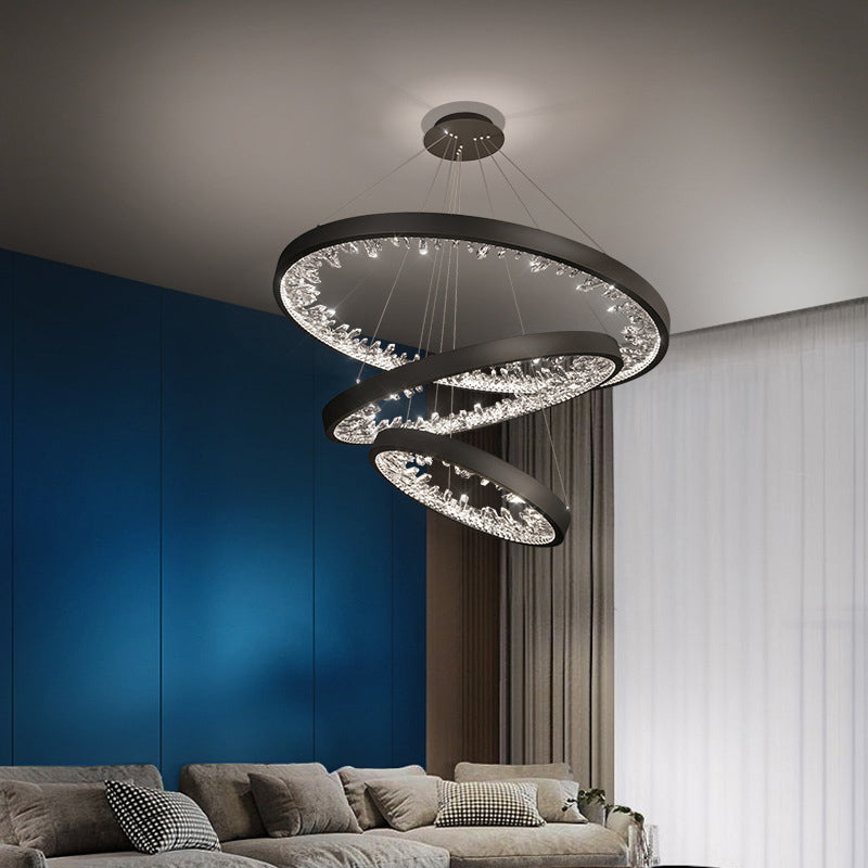 Ultra-modern Simplicity Orbicular LED Chandelier Lamp Crystal Suspension Pendant Light for Restaurant