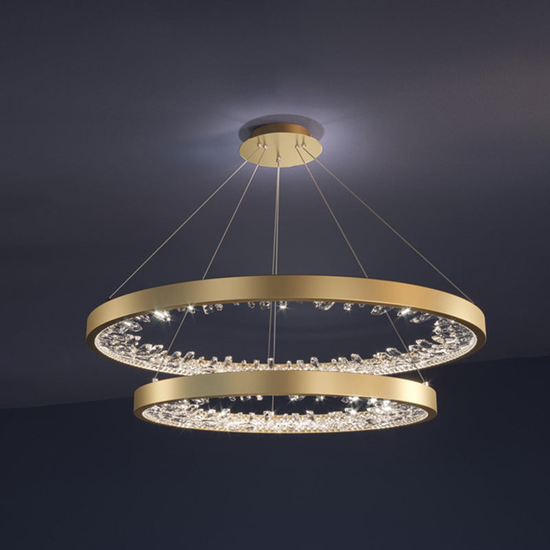 Ultra-modern Simplicity Orbicular LED Chandelier Lamp Crystal Suspension Pendant Light for Restaurant
