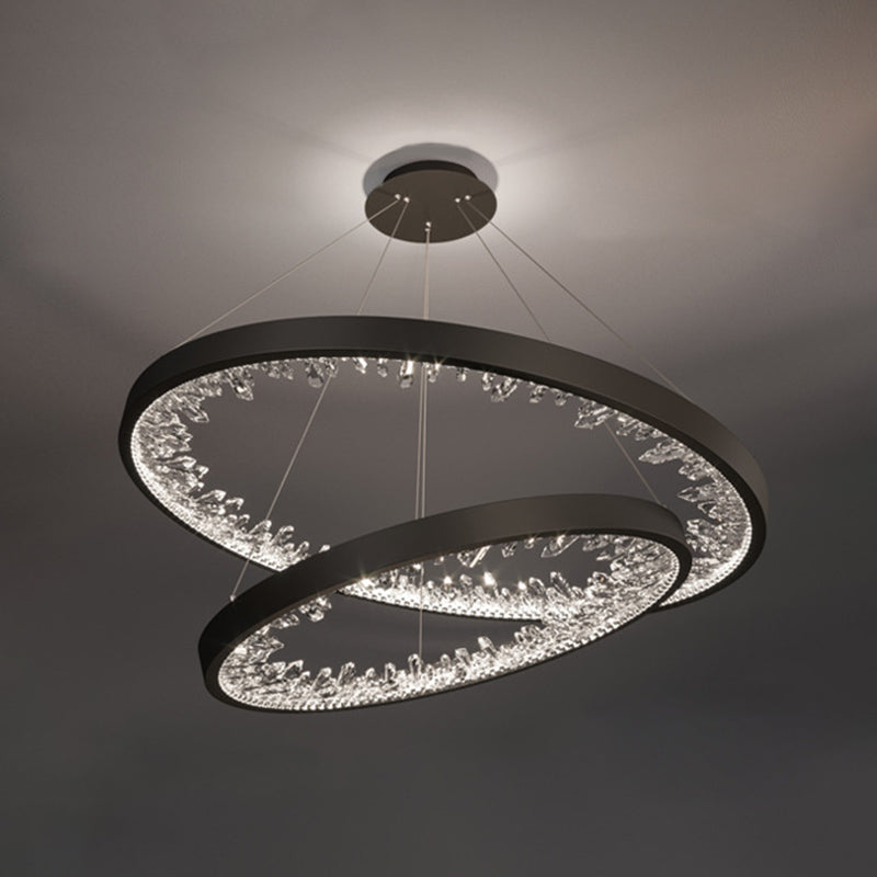 Ultra-modern Simplicity Orbicular LED Chandelier Lamp Crystal Suspension Pendant Light for Restaurant