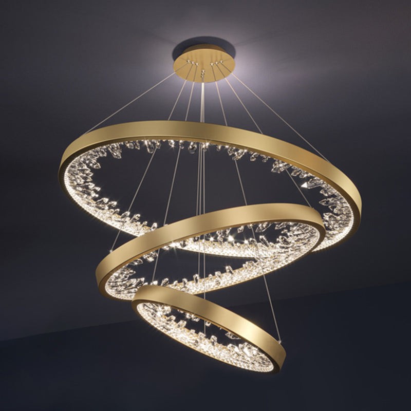 Ultra-modern Simplicity Orbicular LED Chandelier Lamp Crystal Suspension Pendant Light for Restaurant