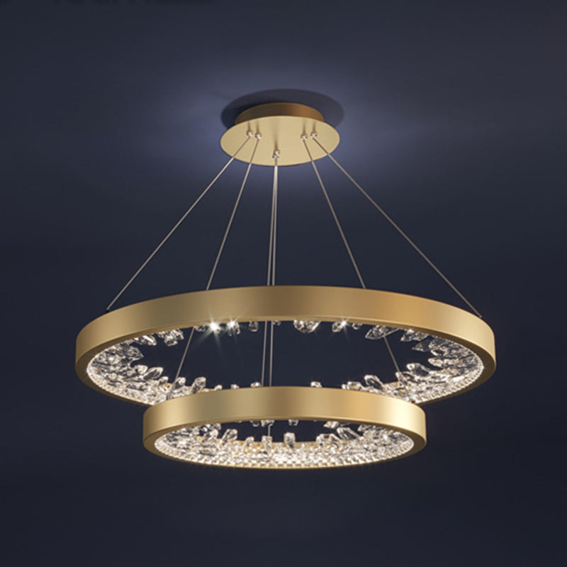 Ultra-modern Simplicity Orbicular LED Chandelier Lamp Crystal Suspension Pendant Light for Restaurant