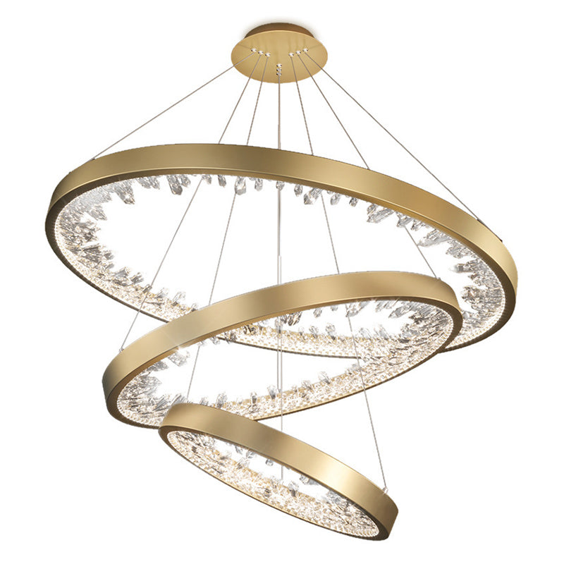 Ultra-modern Simplicity Orbicular LED Chandelier Lamp Crystal Suspension Pendant Light for Restaurant