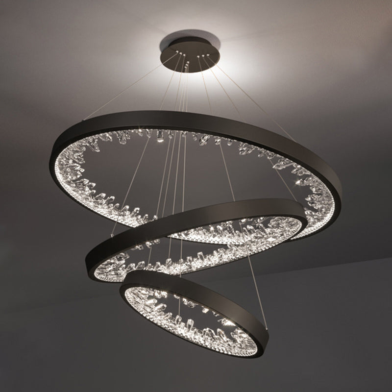 Ultra-modern Simplicity Orbicular LED Chandelier Lamp Crystal Suspension Pendant Light for Restaurant