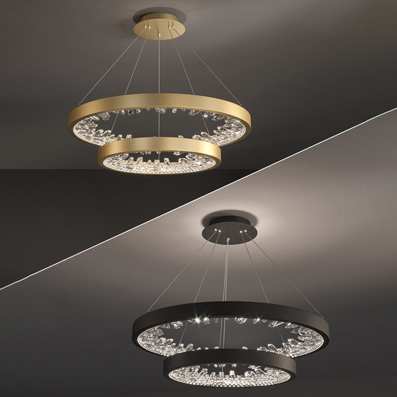 Ultra-modern Simplicity Orbicular LED Chandelier Lamp Crystal Suspension Pendant Light for Restaurant