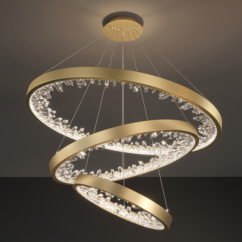Ultra-modern Simplicity Orbicular LED Chandelier Lamp Crystal Suspension Pendant Light for Restaurant