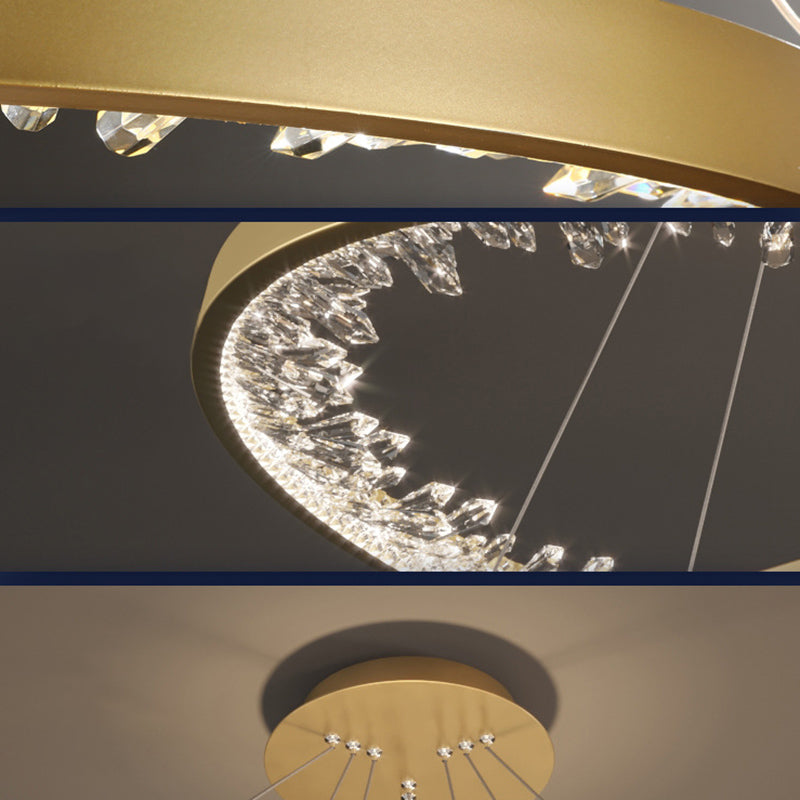 Ultra-modern Simplicity Orbicular LED Chandelier Lamp Crystal Suspension Pendant Light for Restaurant