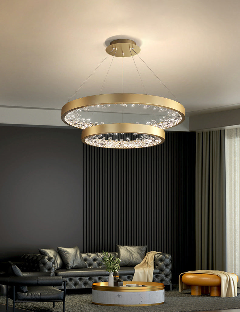 Ultra-modern Simplicity Orbicular LED Chandelier Lamp Crystal Suspension Pendant Light for Restaurant