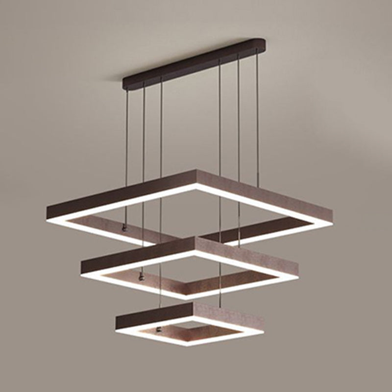 Lámparas de lámpara cuadrada moderna lámpara de metal 3 luces lámparas de lámpara