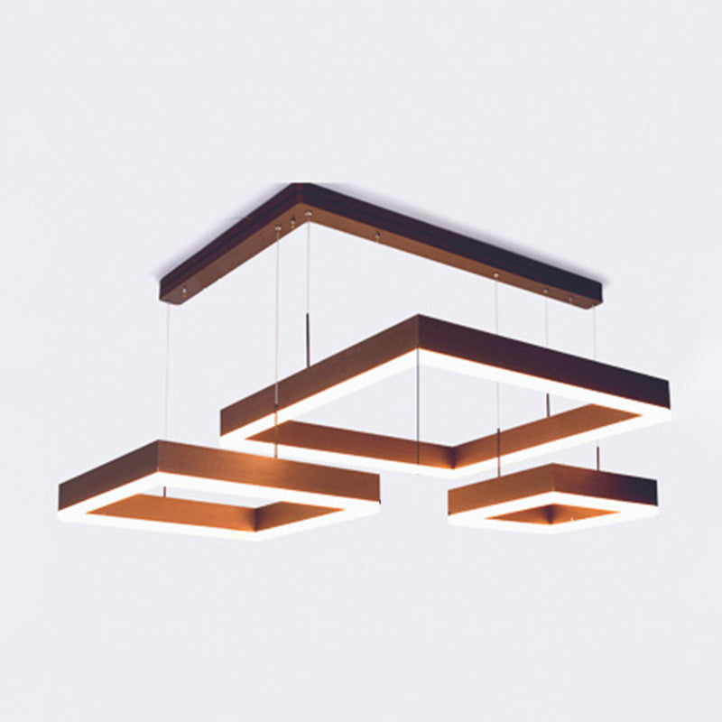 Lámparas de lámpara cuadrada moderna lámpara de metal 3 luces lámparas de lámpara