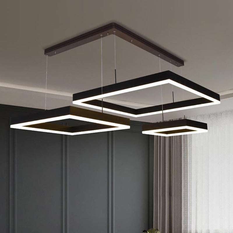 Lámparas de lámpara cuadrada moderna lámpara de metal 3 luces lámparas de lámpara