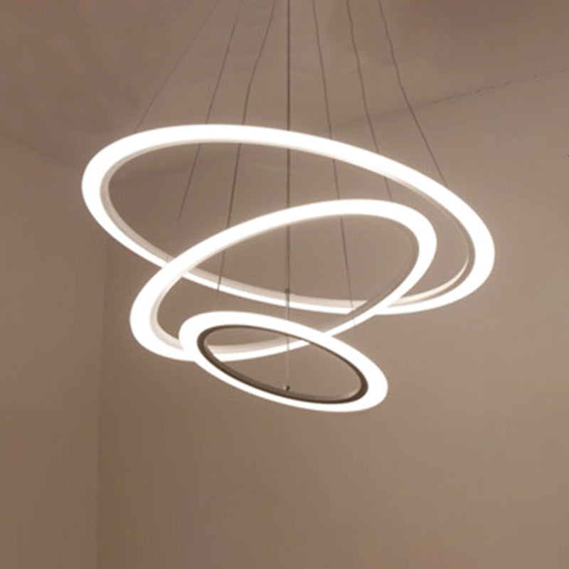 Modern Round Chandelier Light Fixtures Acrylic Hanging Light Kit for Restaurant