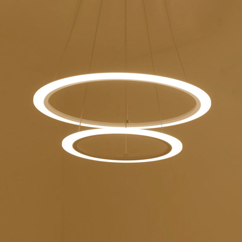Modern Round Chandelier Light Fixtures Acrylic Hanging Light Kit for Restaurant